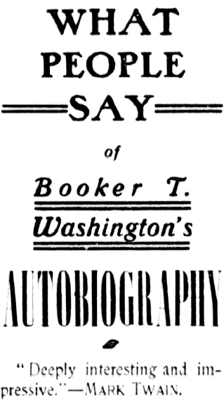 Booker T. Washington book ad