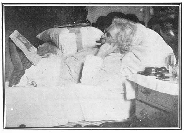 Twain in Bed reading Gorky