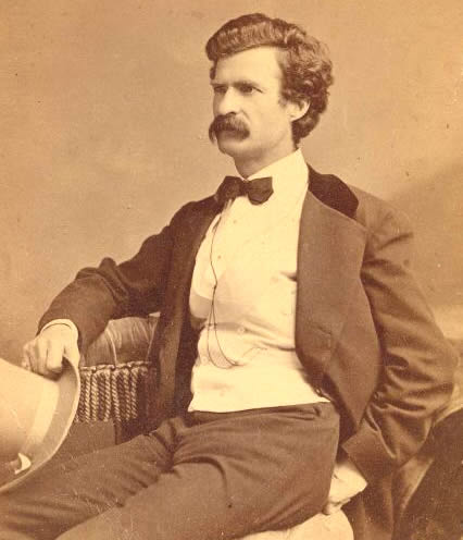 Twain with hat in hand