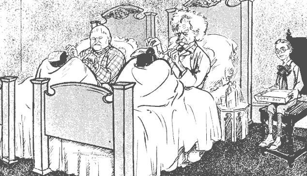 Howells and Twain in bed