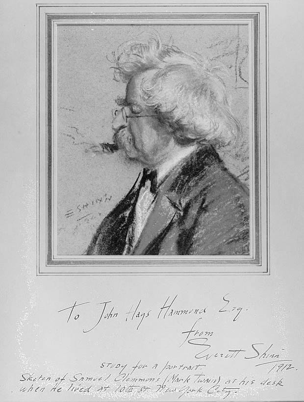 Shinn portrait of Mark Twain